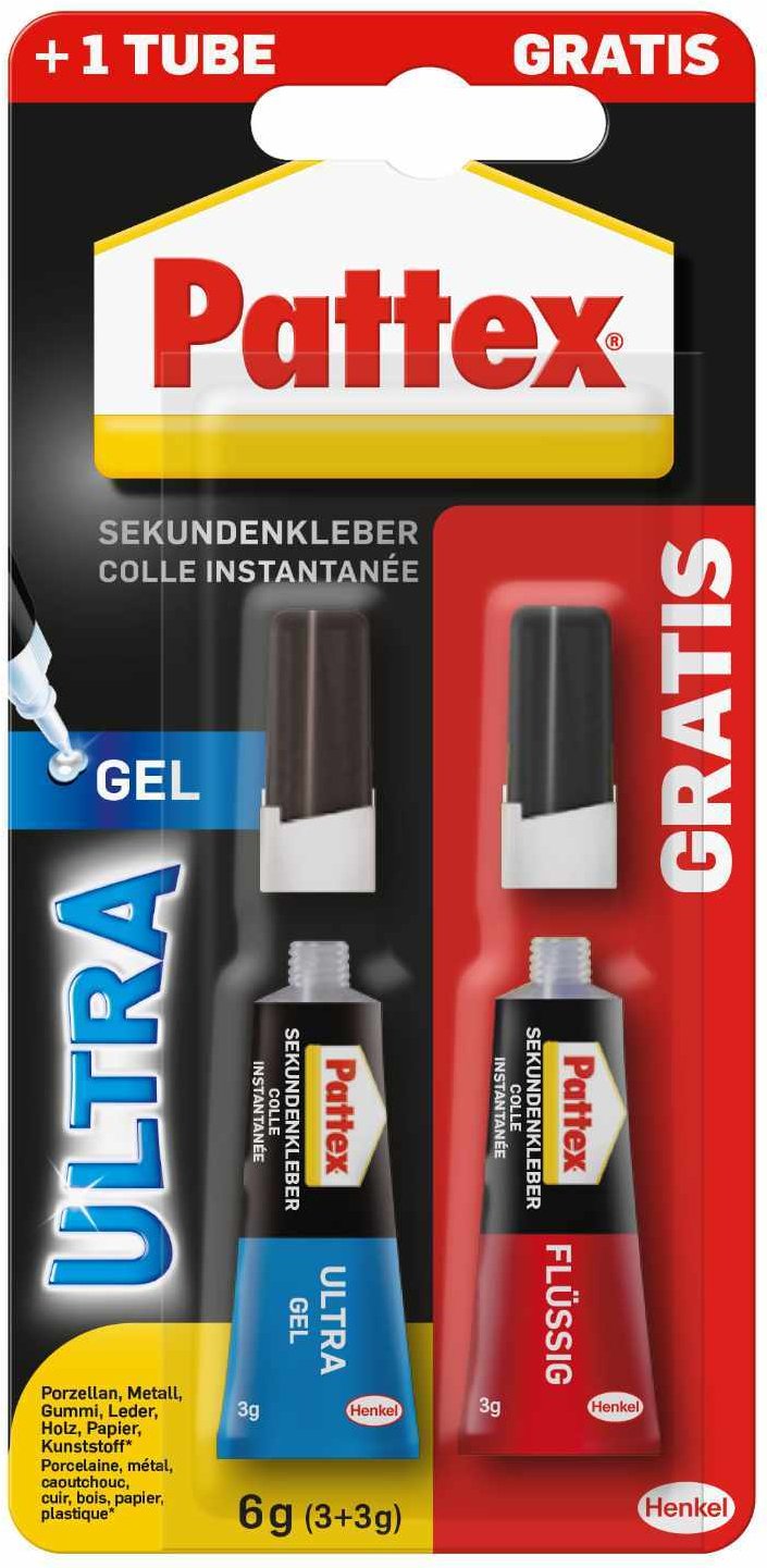 Sekundenkleber Ultra Gel & Classic flüssig 3+3g