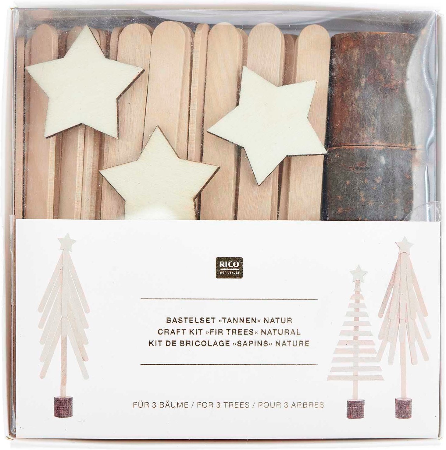 Rico Design Bastelset Holz-Bastelstiele Tanne