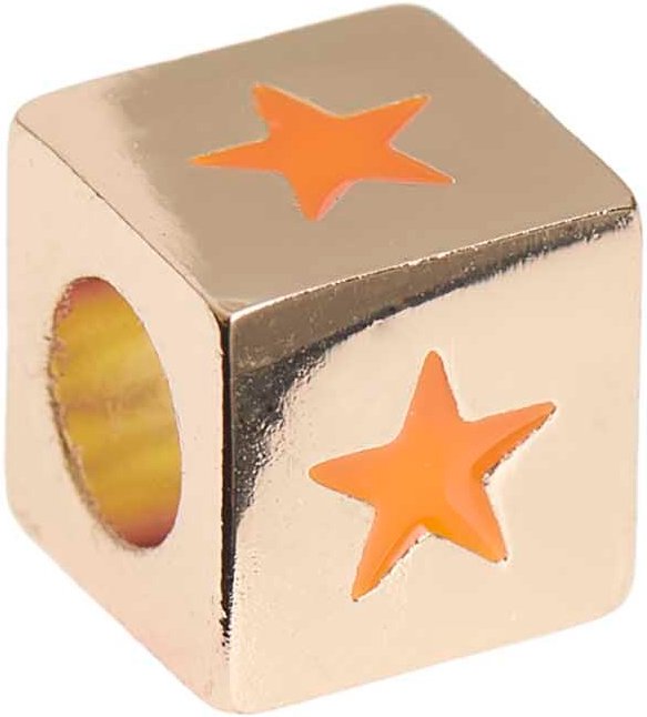 Rico Design itoshii - Ponii Beads Würfel Stern gold 10x10x10mm