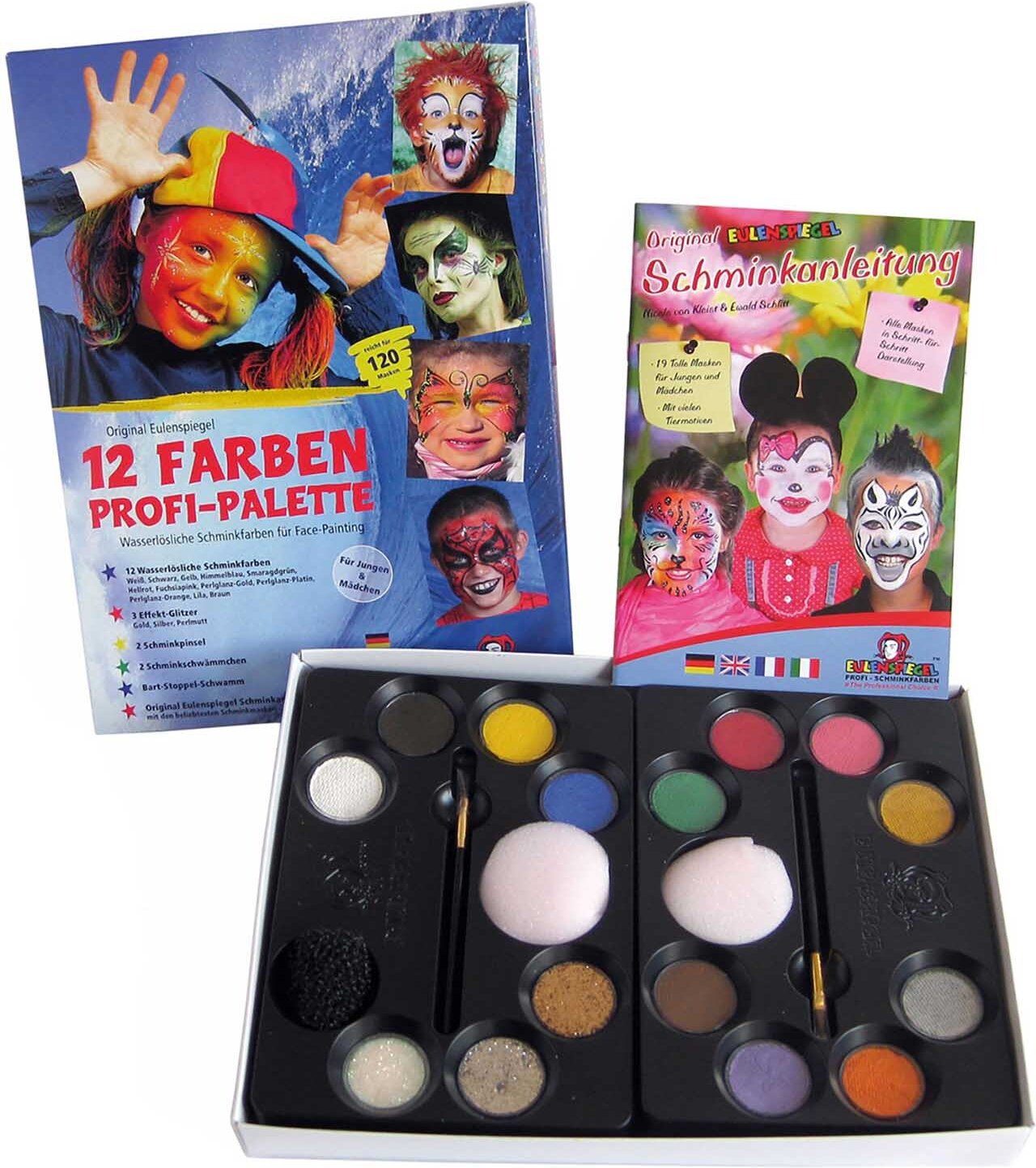 Eulenspiegel Profi Schminkpalette mit Effektfarben