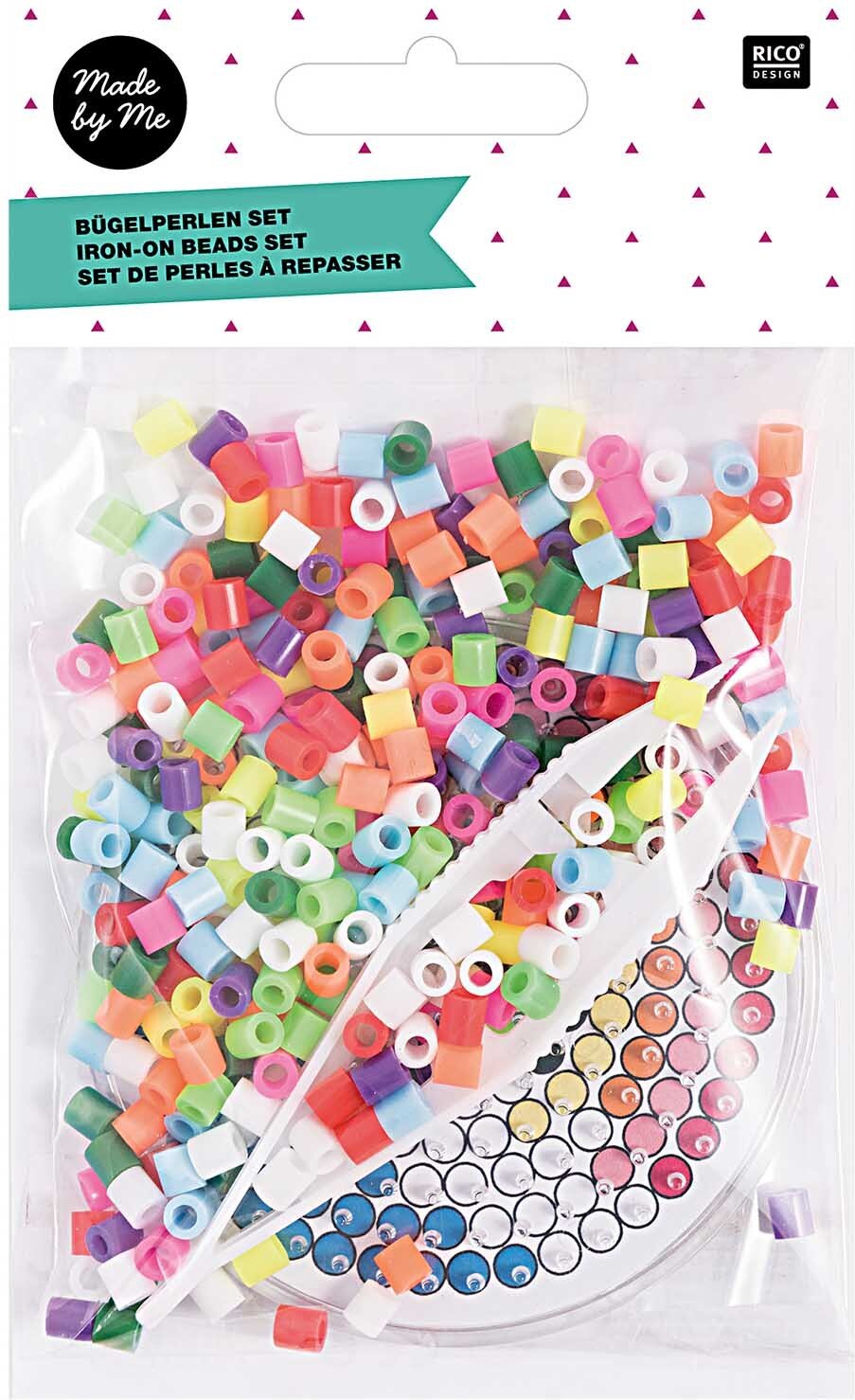 Bügelperlen Set rund ca. 8,9x8,9cm