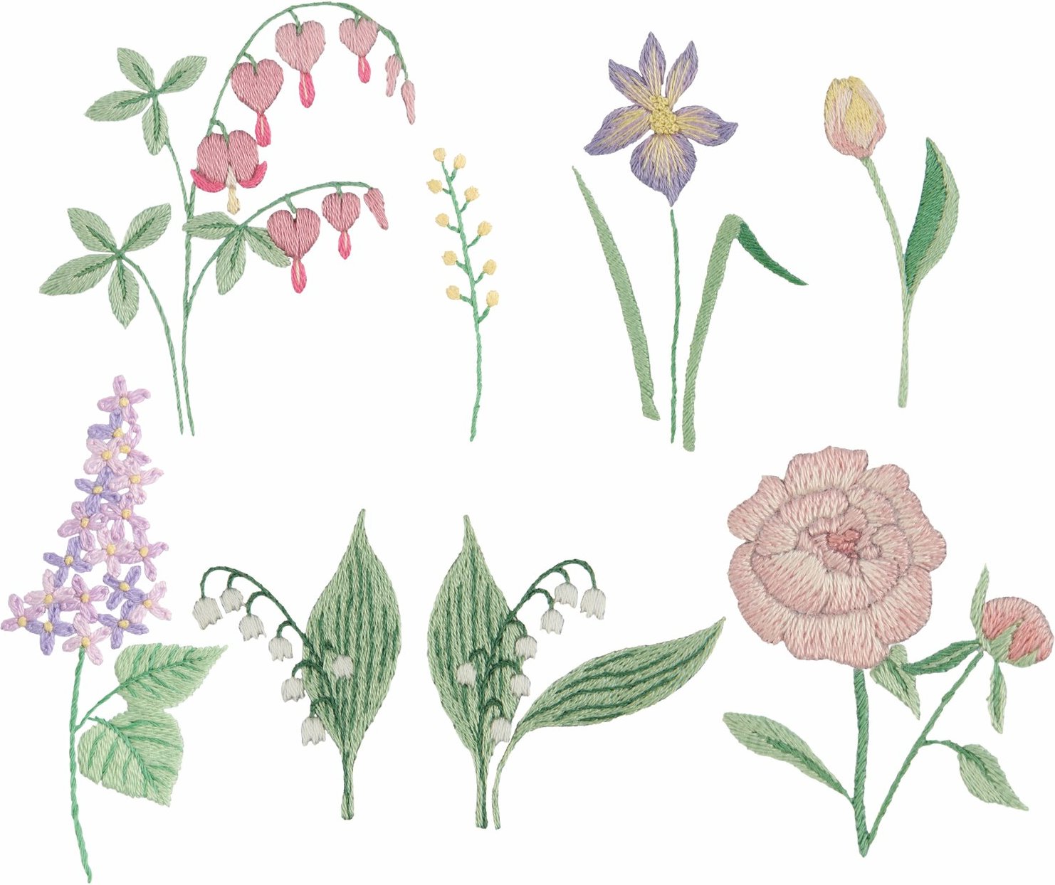 Rico Design Stick & Stitch Packung Blumen XL 8 Stück