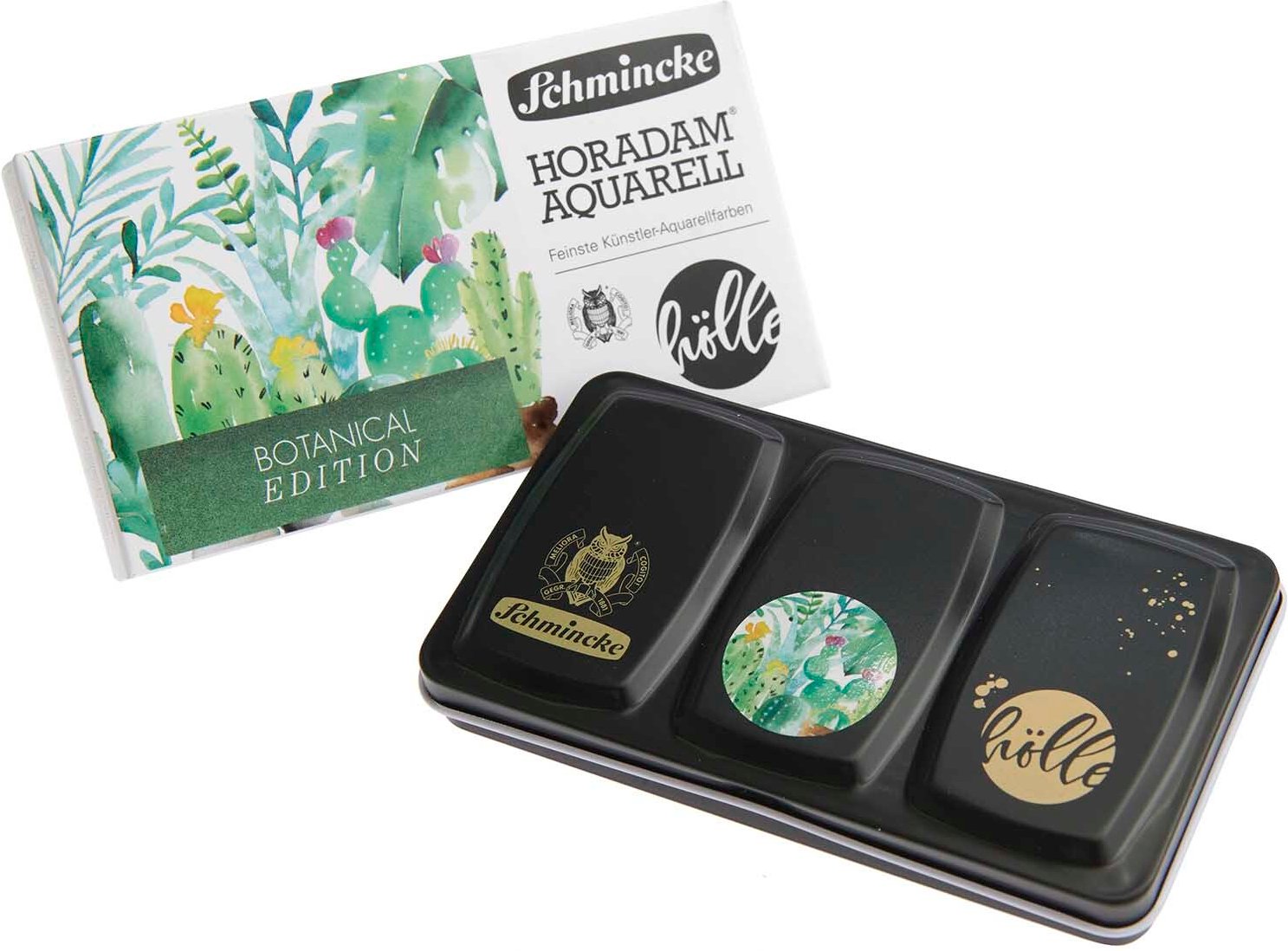 Frau Hölle Schmincke Horadam Aquarellkasten Frau Hölle Botanical Edition 12x halbe Näpfe