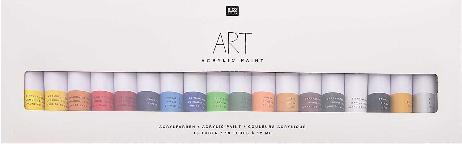 Rico Design Art Künstler Acrylfarben-Set Basic 18x12ml