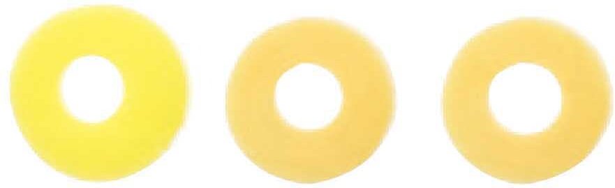 Rico Design Gummischeiben Mix sonnengelb 6x1mm 60 Stück