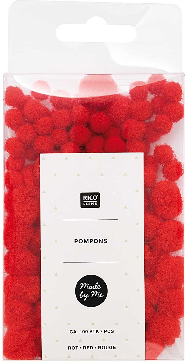 Rico Design Pompons rot 6mm 10mm ca. 100 Stück