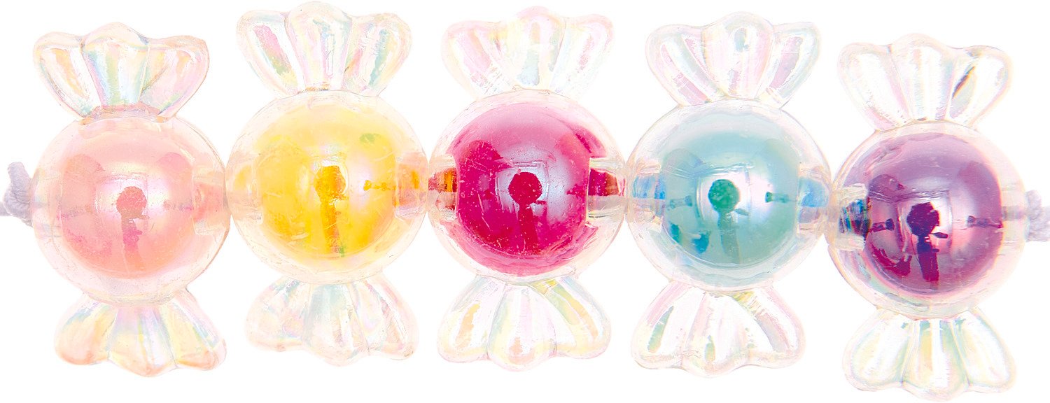Rico Design itoshii Bonbon Perlen transparent mit Farbeinzug 22x12x12mm 6 Stück