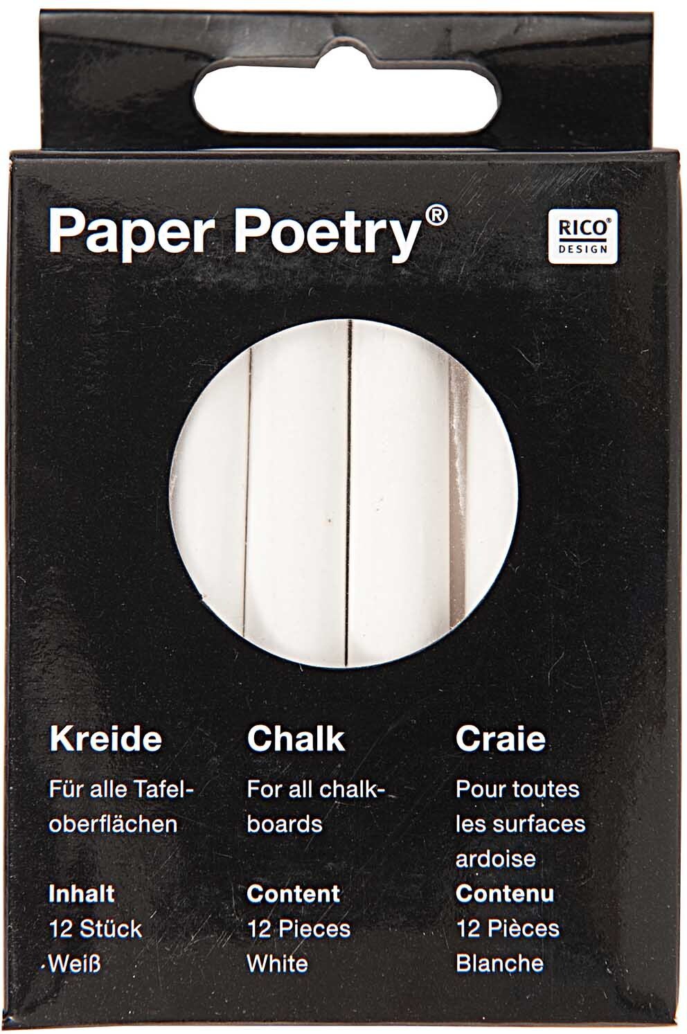 Rico Design Paper Poetry Kreide weiß 12 Stück Weiß