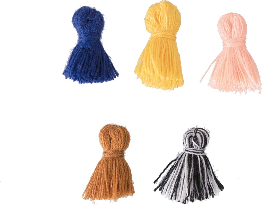 Quasten Mix artisan 17x14mm 5 Stück