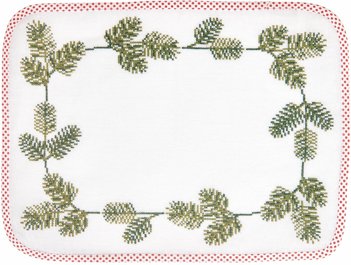 Rico Design Stickpackung Platzsets eckig Tannenzweige 2 Stück