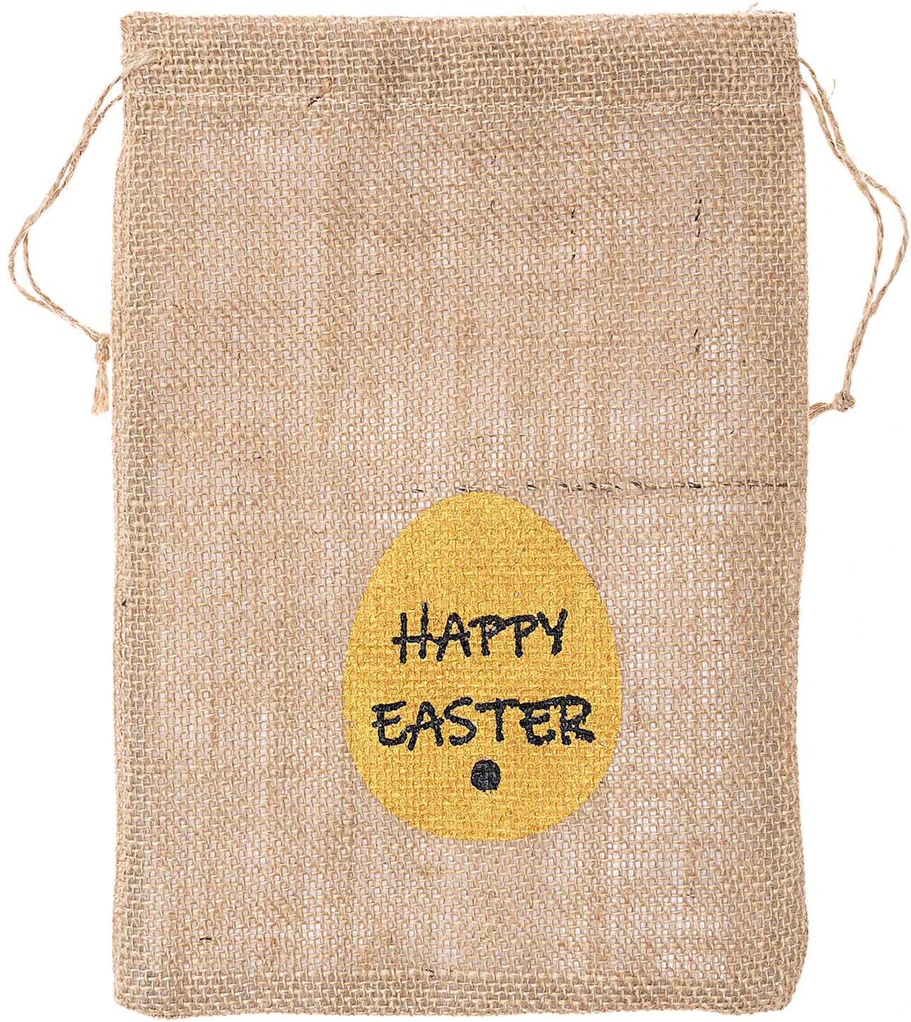 idee. Creativmarkt Leinenbeutel Happy Easter natur 28x20cm