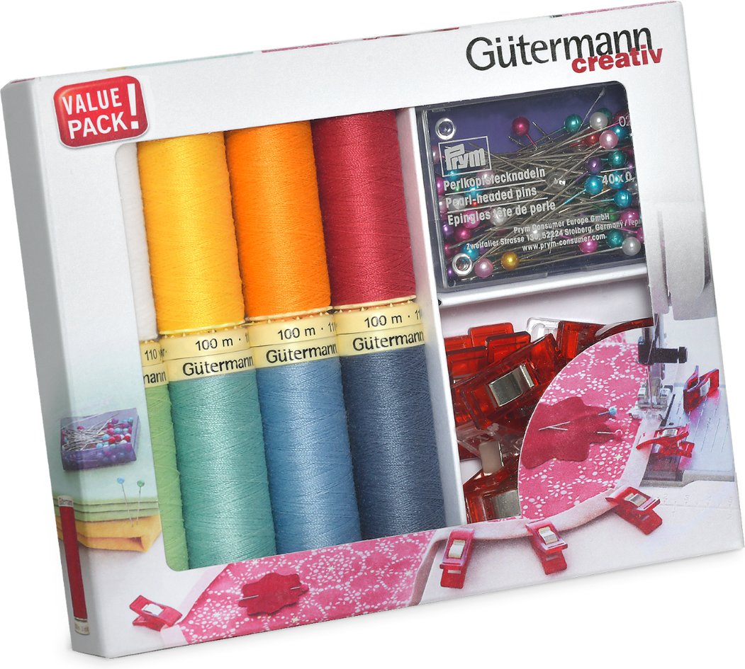 Gütermann Nähfaden Set mit Clips und Stecknadeln