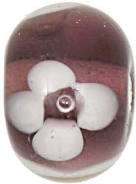 Rico Design Kugel Glas brombeer-weiß 10mm 5 Stück