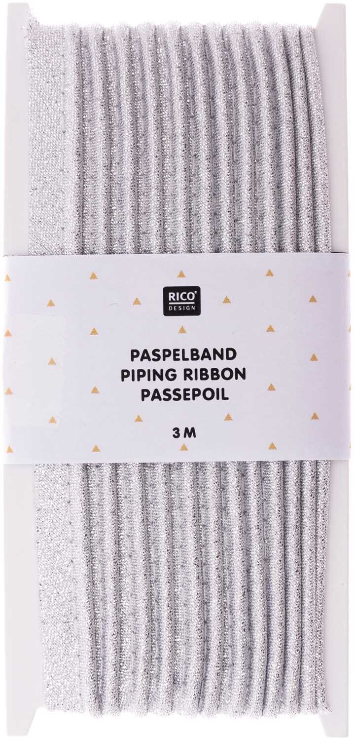 Rico Design Paspelband silber 1cmx3m