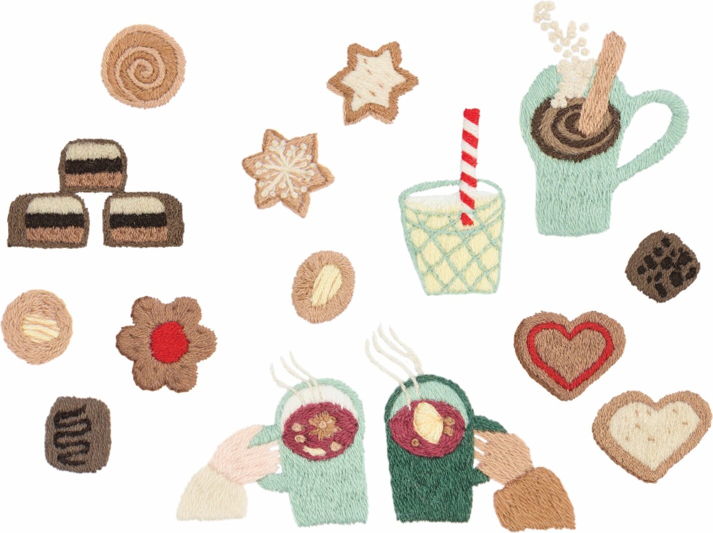 Rico Design Stick & Stitch Stickpackung Kekse 23 Stück