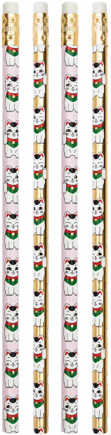 Rico Design Paper Poetry Bleistifte Jardin Japonais Winkekatze 4er-Set Mehrfarbig