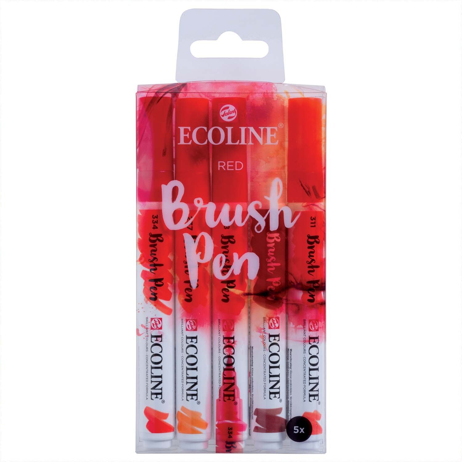 ECOLINE Brush Pen Set 5 Stück Rot