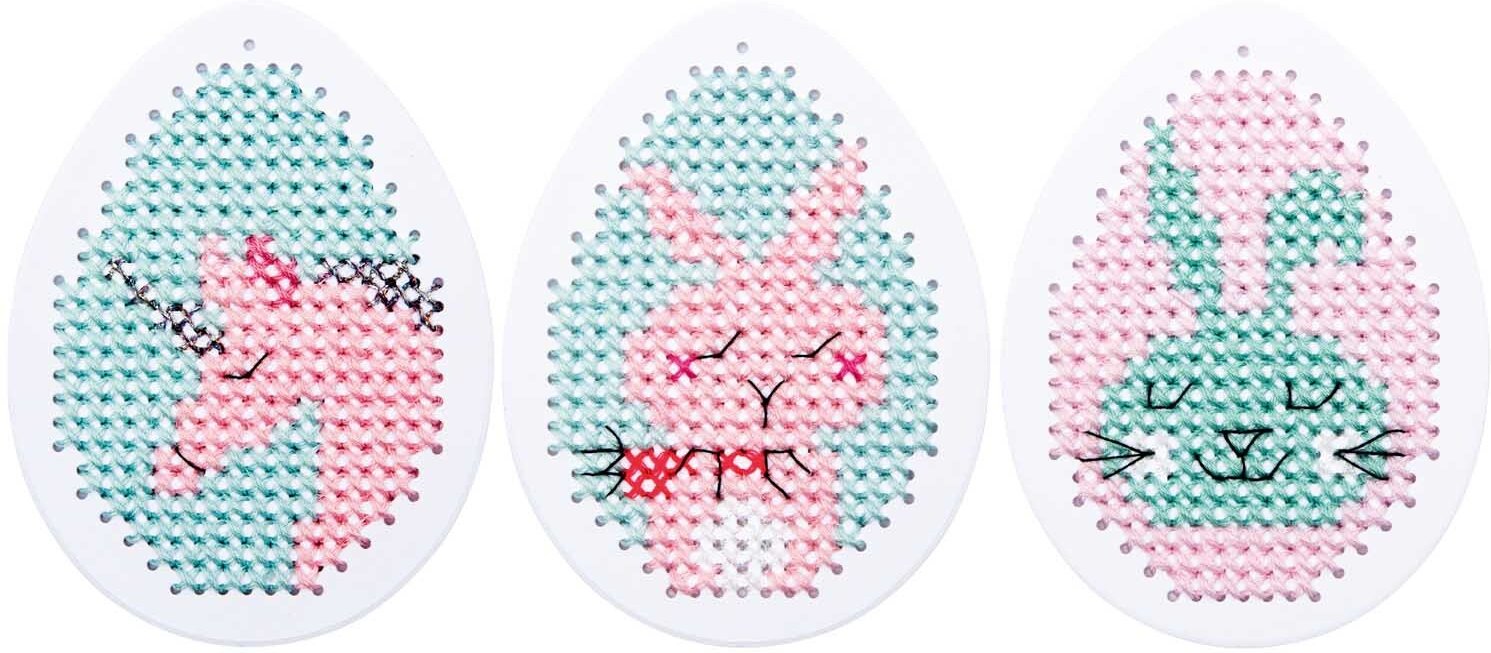 Rico Design Stickpackung Anhänger Ostereier Wonderland 3 Stück