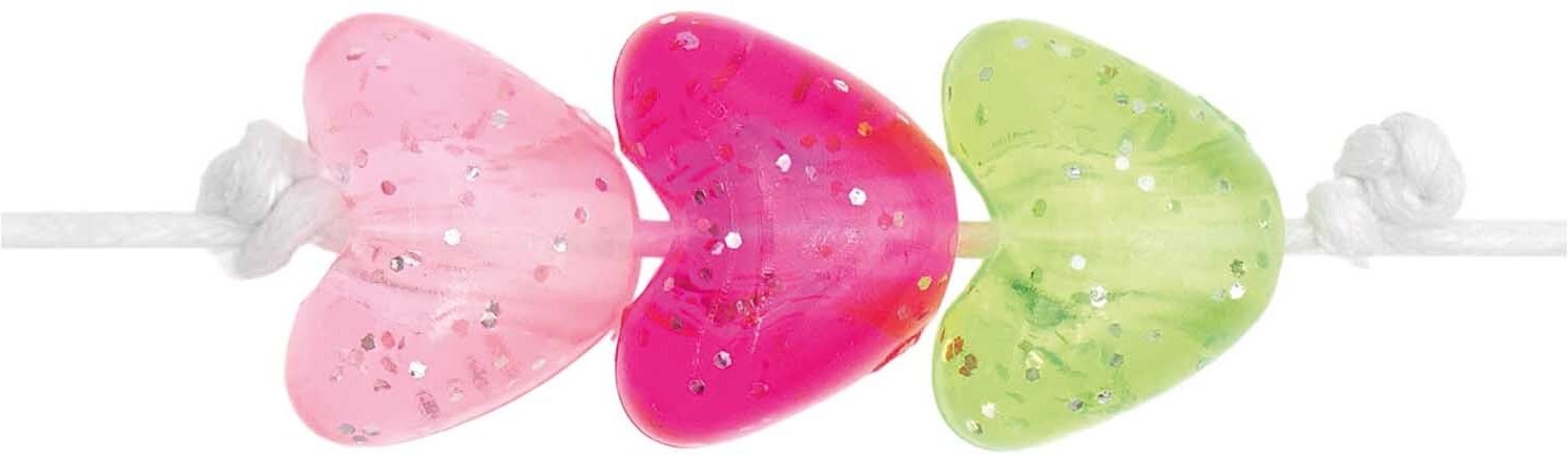 Rico Design itoshii Herzperlen Glitzer Rosa/Neon