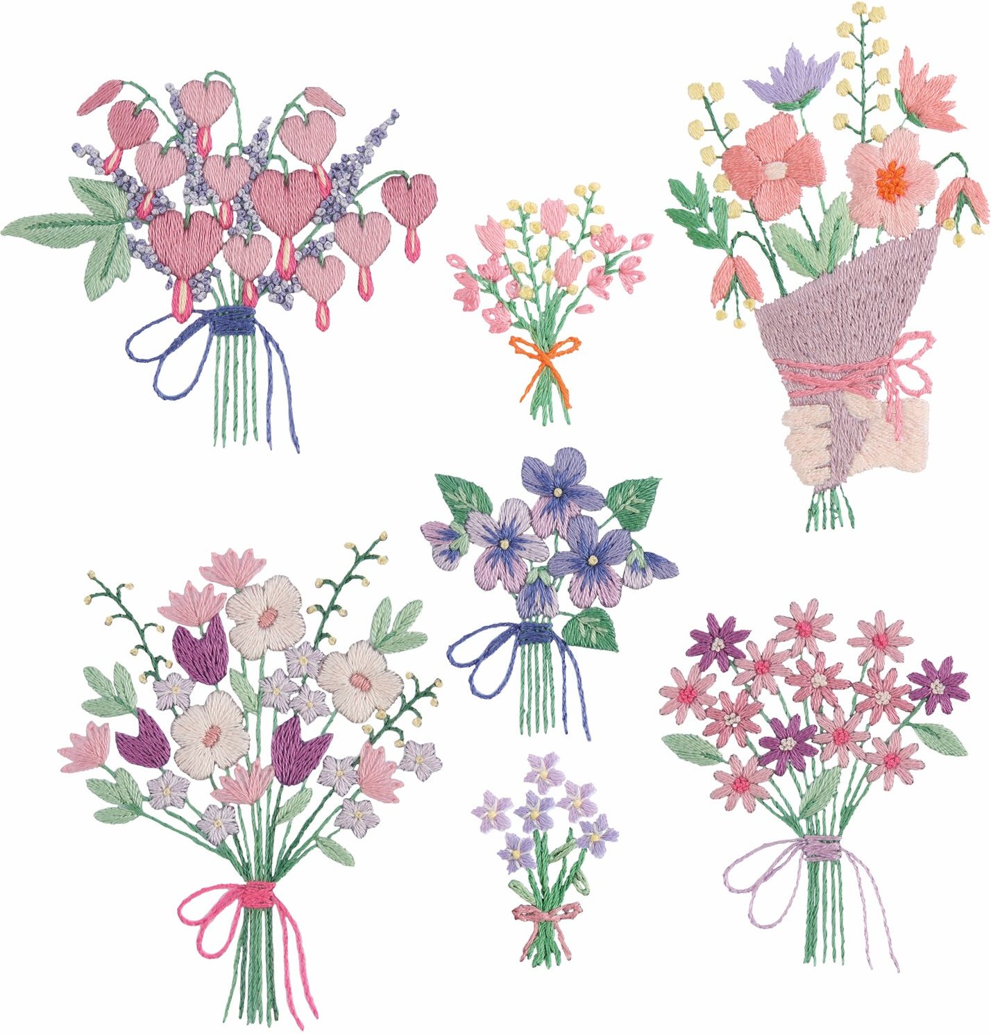 Rico Design Stick & Stitch Packung Blumensträuße XL 7 Stück