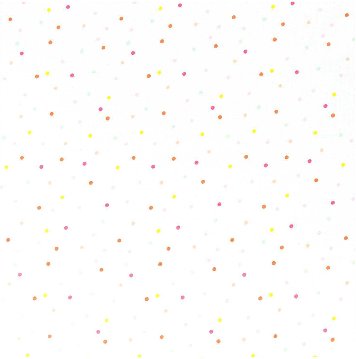 Rico Design Stoff Konfetti weiß-neon-pastell 140cm
