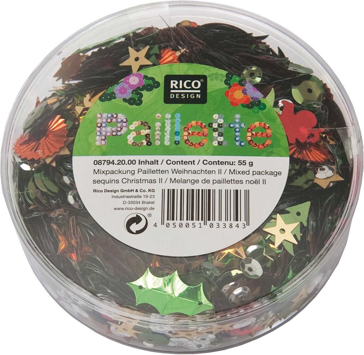 Thumbnail - Rico Design Pailletten Mix Weihnachten rot-grün 55g