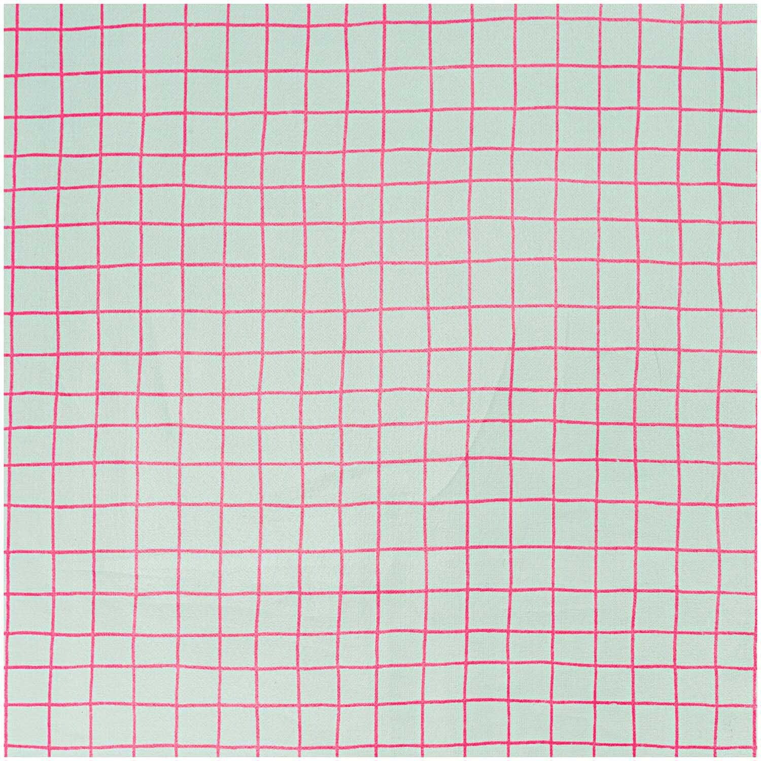 Rico Design Stoff Karo mint-neon 25x70cm beschichtet