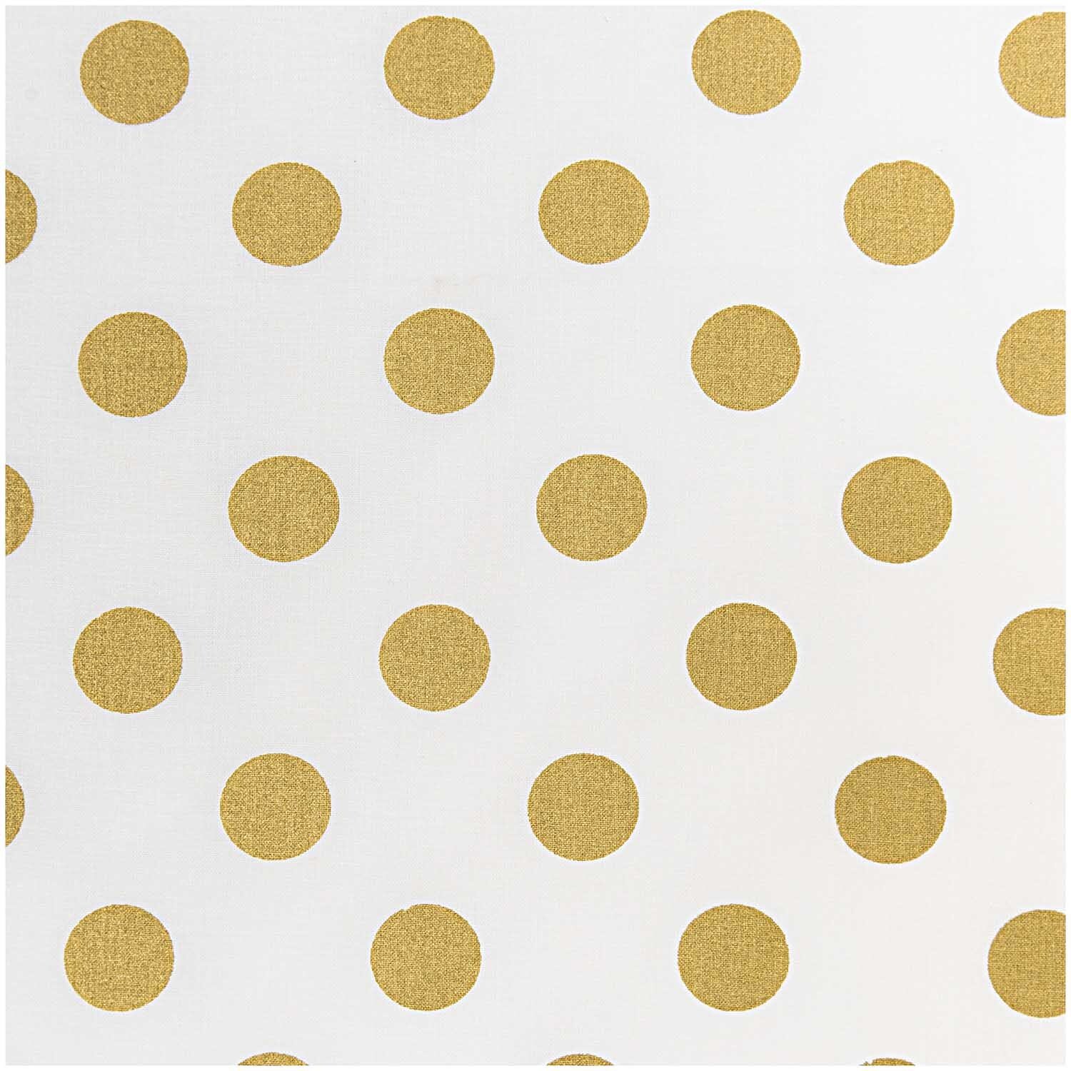 Rico Design Stoff Punkte weiß-gold 50x140cm