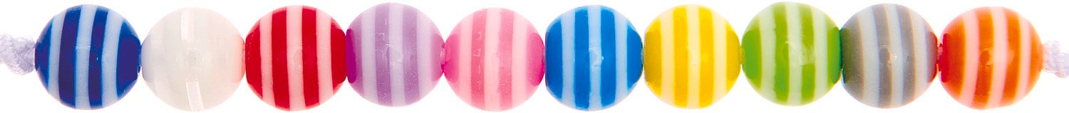 Rico Design itoshii Gestreifte Perlen multi stripe Mix 6mm 65 Stück