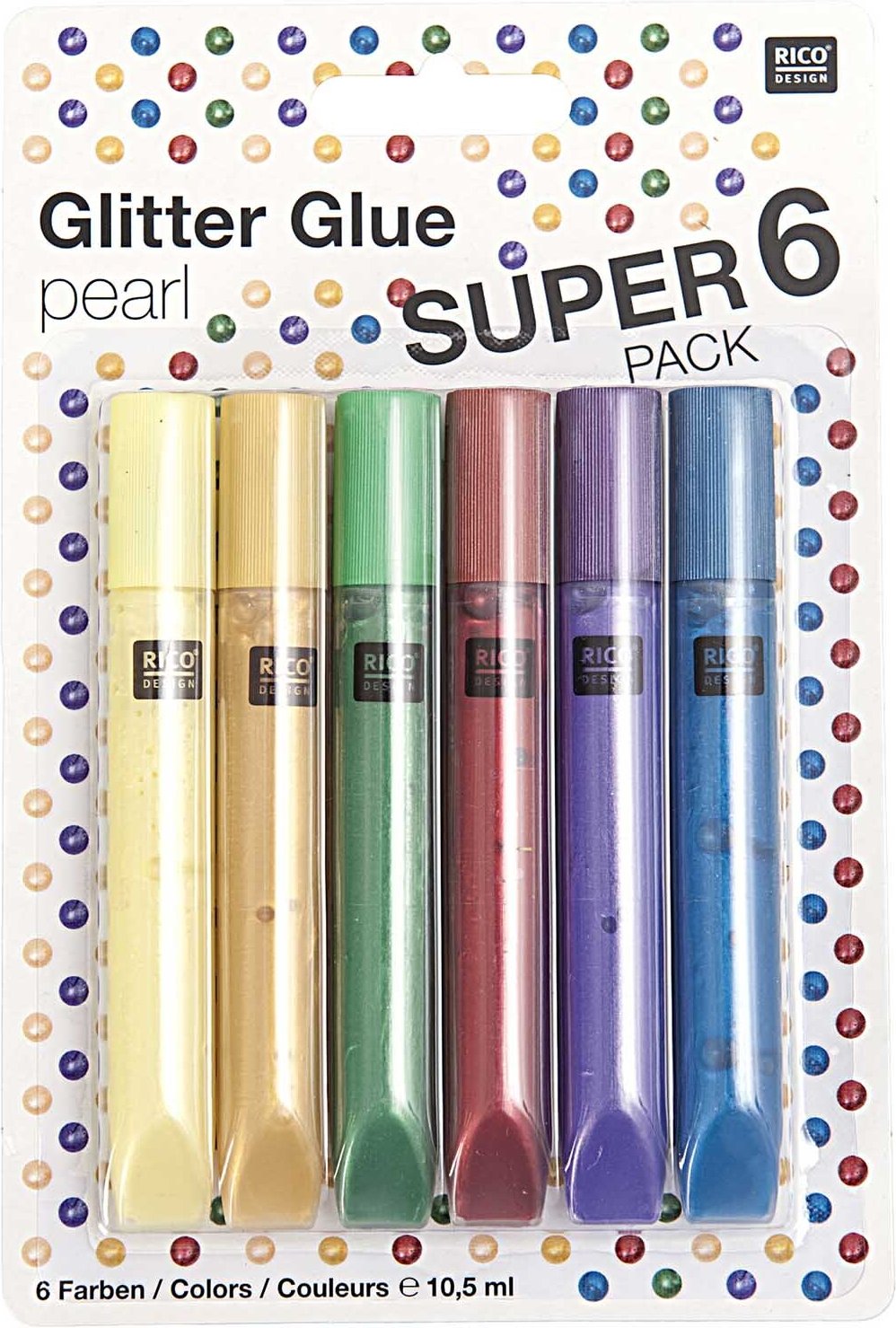 Rico Design Glitter Glue pearl 6x10,5ml