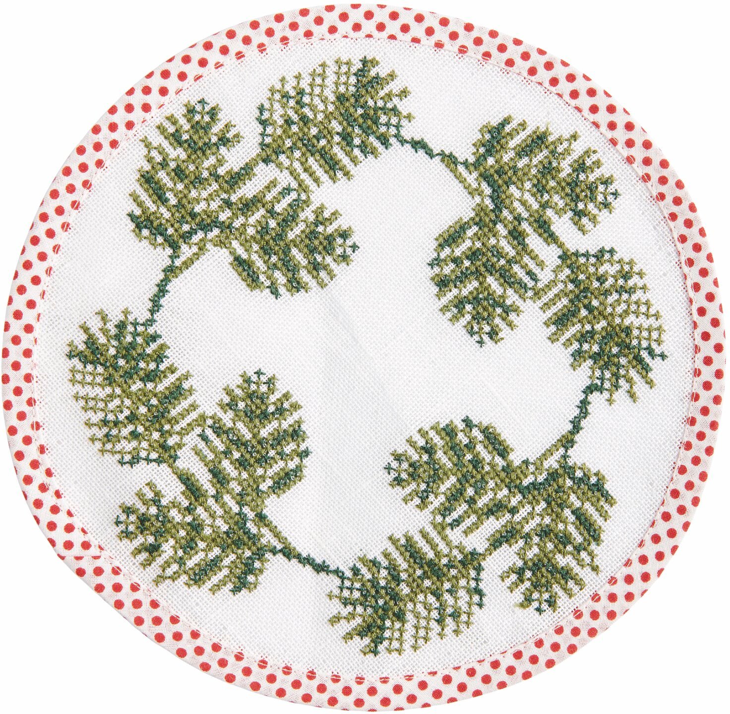 Rico Design Stickpackung Untersetzer rund Tannenzweige