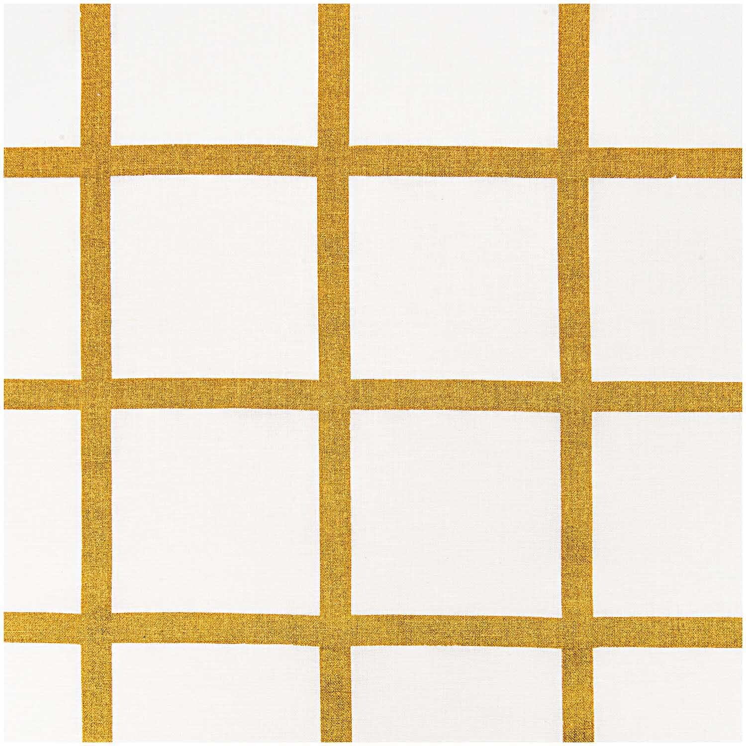 Rico Design Stoff Karo groß Karo weiß-gold 140cm