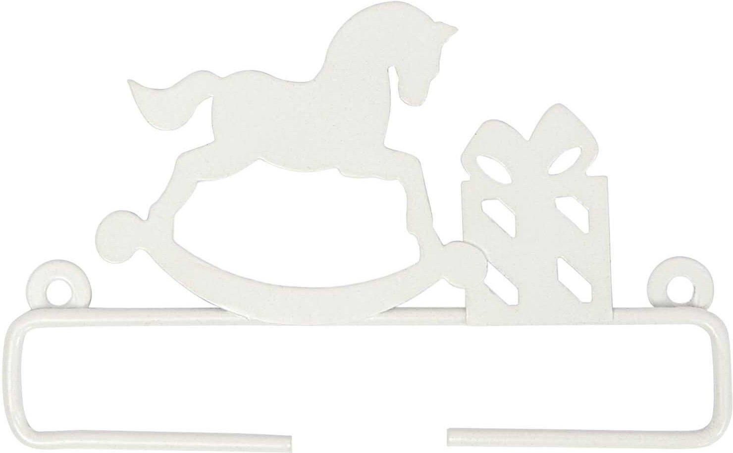 Rico Design Dekobügel Schaukelpferd weiß 11cm Metall
