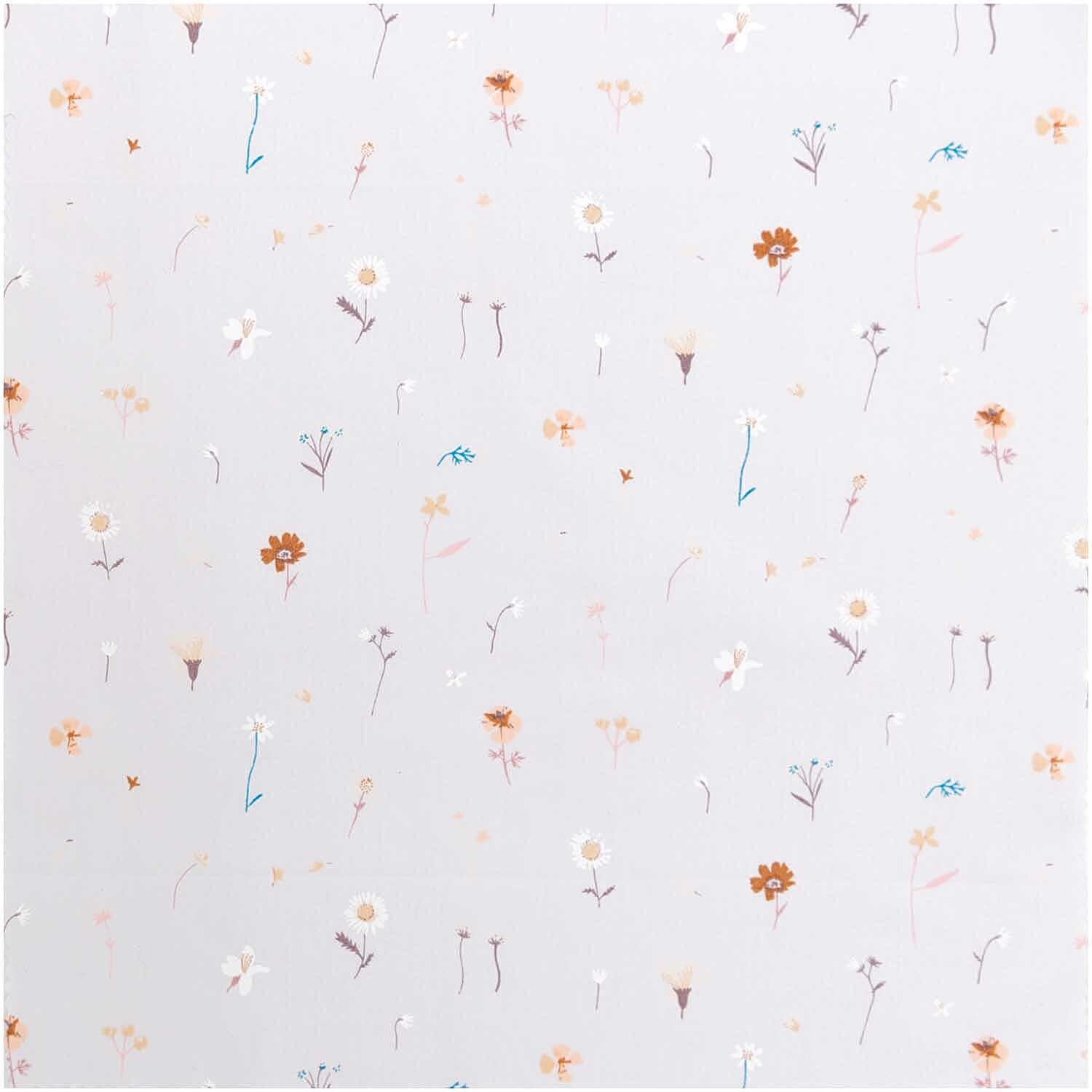 Rico Design Meterware Druckstoff Streublumen hellgrau
