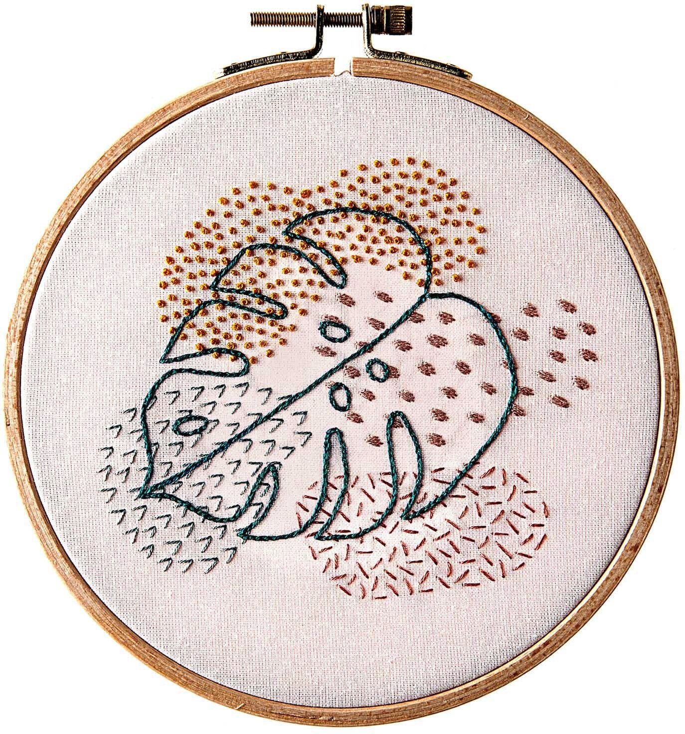 Rico Design Stickpackung Slow Evenings Monstera Bild Ø 15,5cm