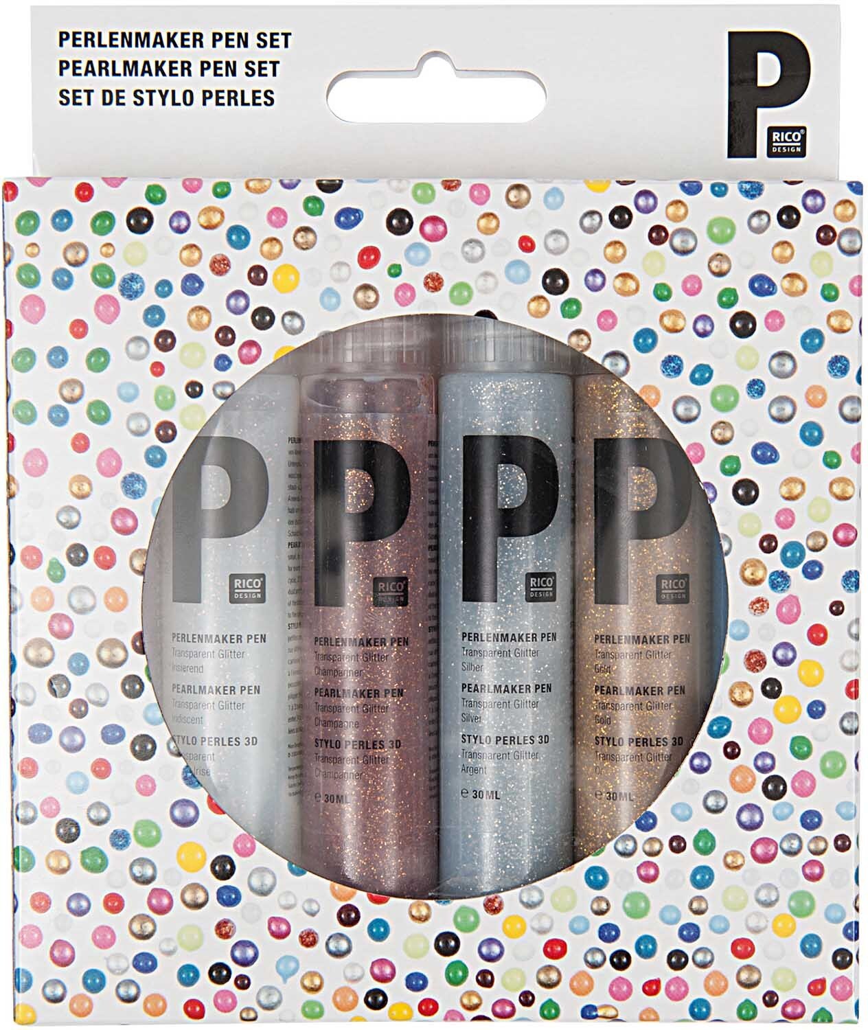 Rico Design Perlenmaker Pen Set glitter 6x30ml Glitter