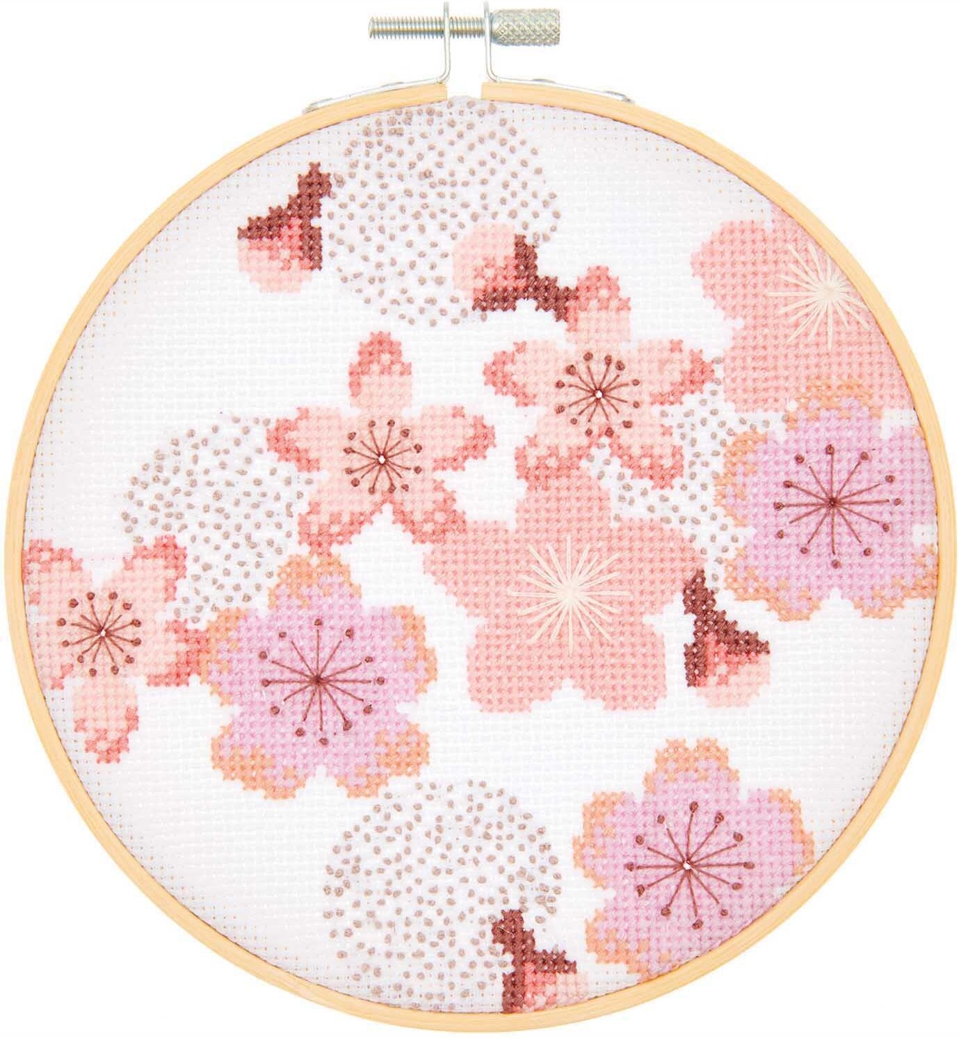 Rico Design Stickpackung Kirschblüten Bild Ø 15cm