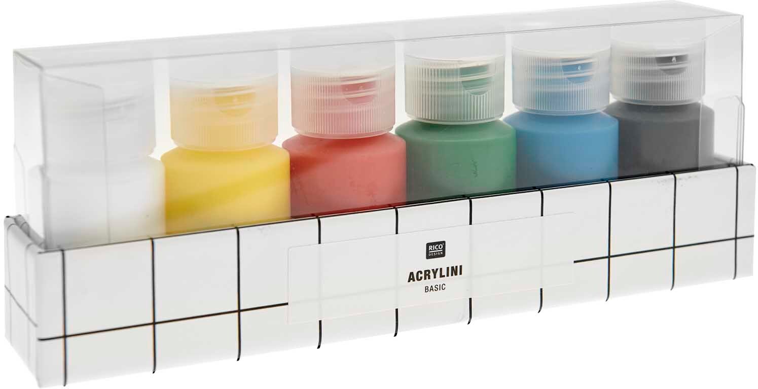 Rico Design Acrylini Acrylfarben Set Basic Basic