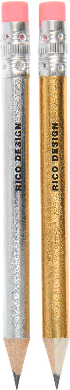 Rico Design Paper Poetry Mini Bleistiftset Gold/Silber