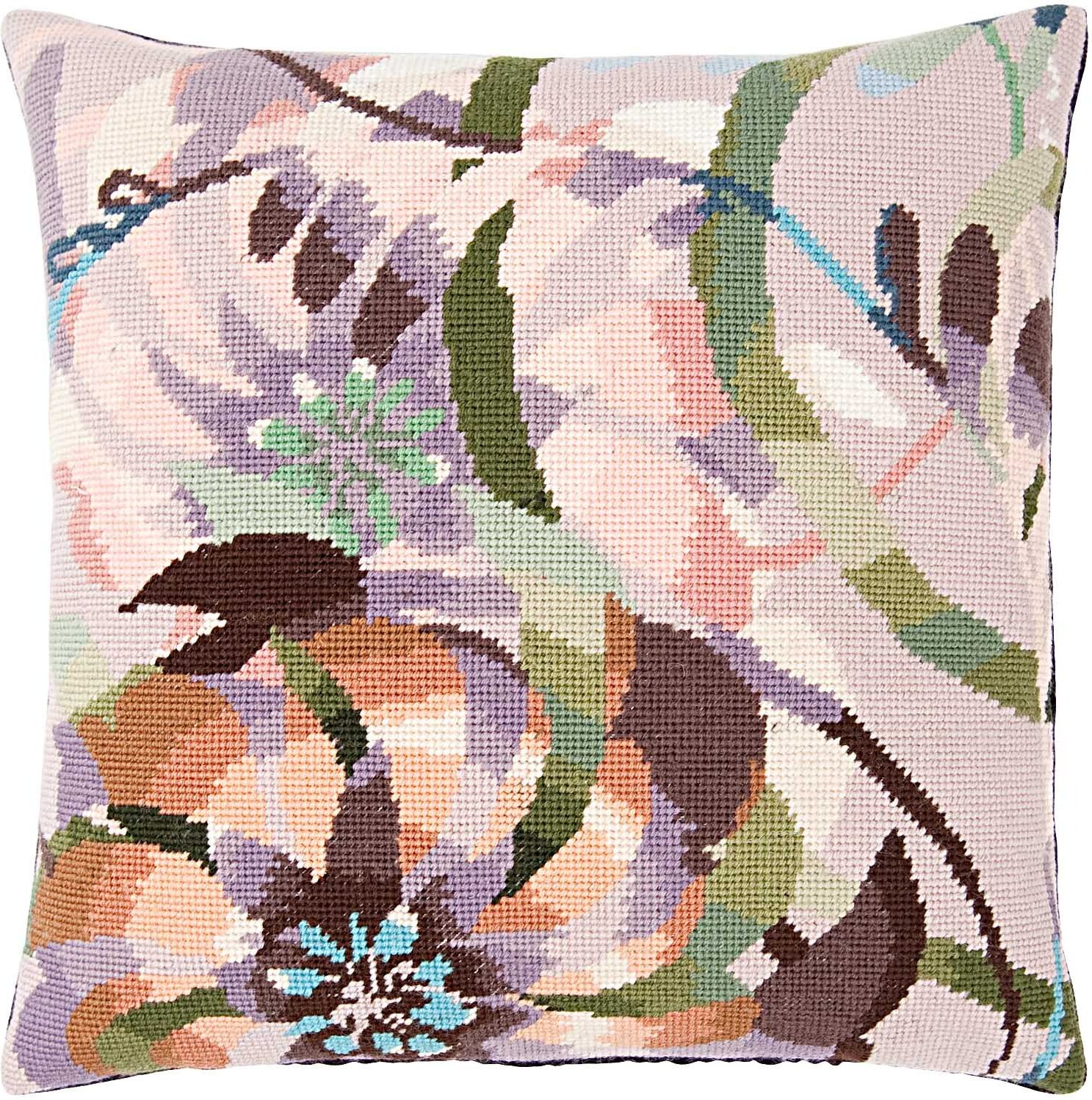 Rico Design Gobelin Kissen Blüten 40x40cm zum Sticken
