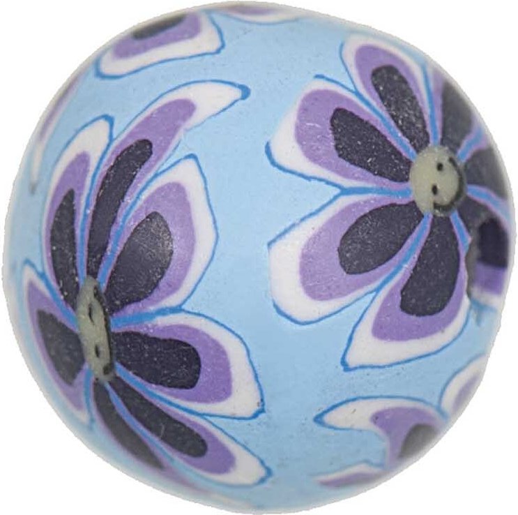 Rico Design Kugel Blumen blau 12mm 6 Stück