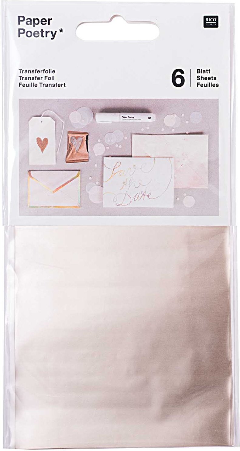 Rico Design Paper Poetry Transferfolie 9x15cm 6 Blatt Champagner