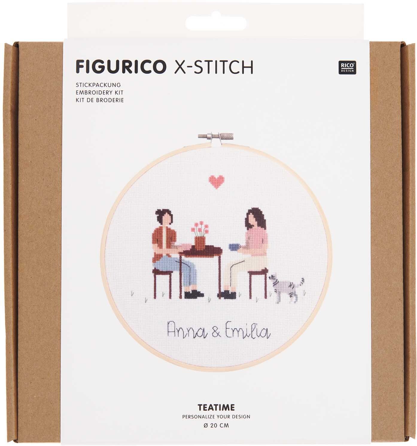 Rico Design Figurico Stickpackung Teatime 20cm