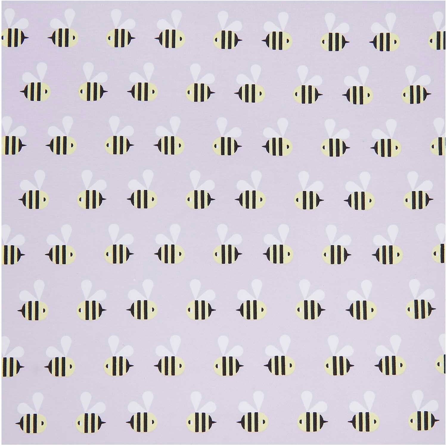 Rico Design Stoffabschnitt Jersey bedruckt Bienen flieder 80x100cm