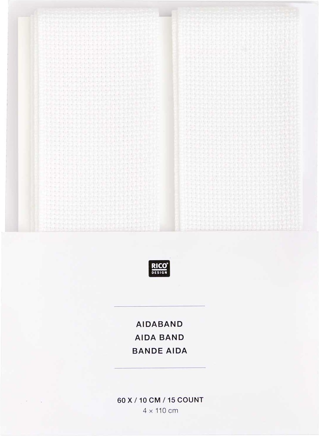 Rico Design Aidaband weiß 6 Stiche/cm 2x 4x110cm