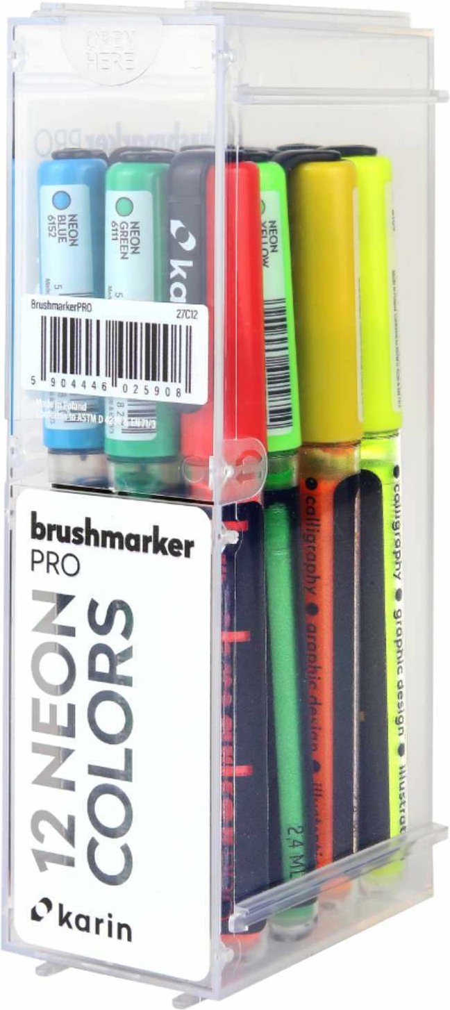 Thumbnail - karin Brushmarker PRO Neon Colors Set 12 Farben