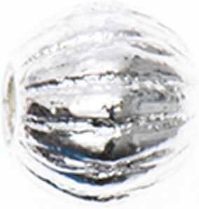 Rico Design Kugel geriffelt silber 4x4mm 10 Stück