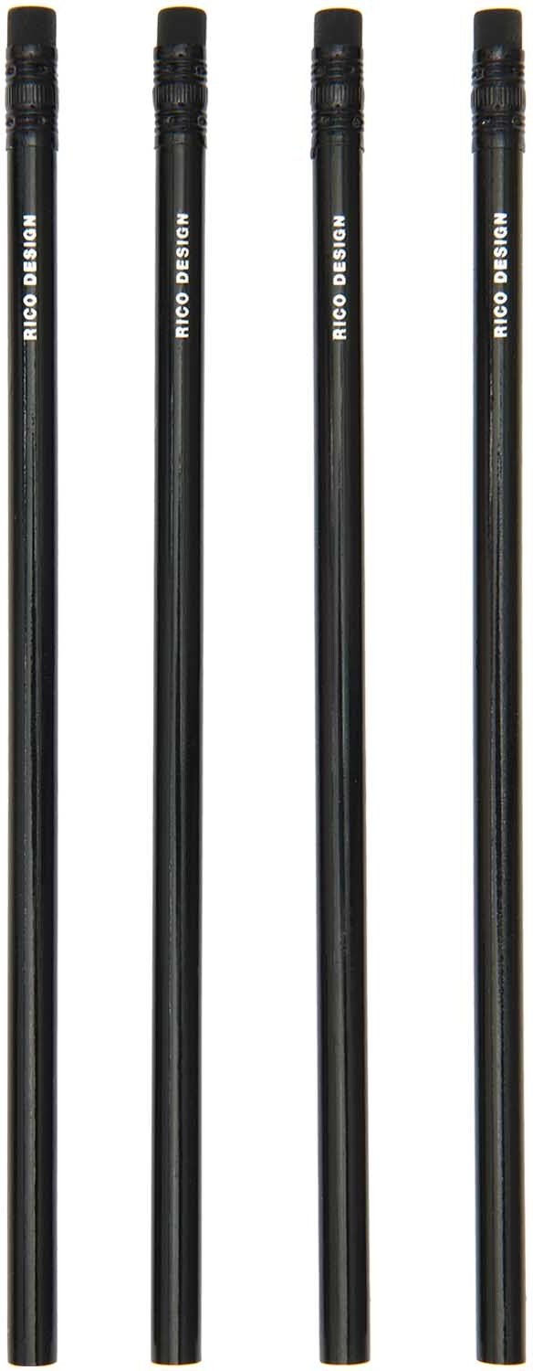 Rico Design Paper Poetry Bleistifte schwarz 4er-Set