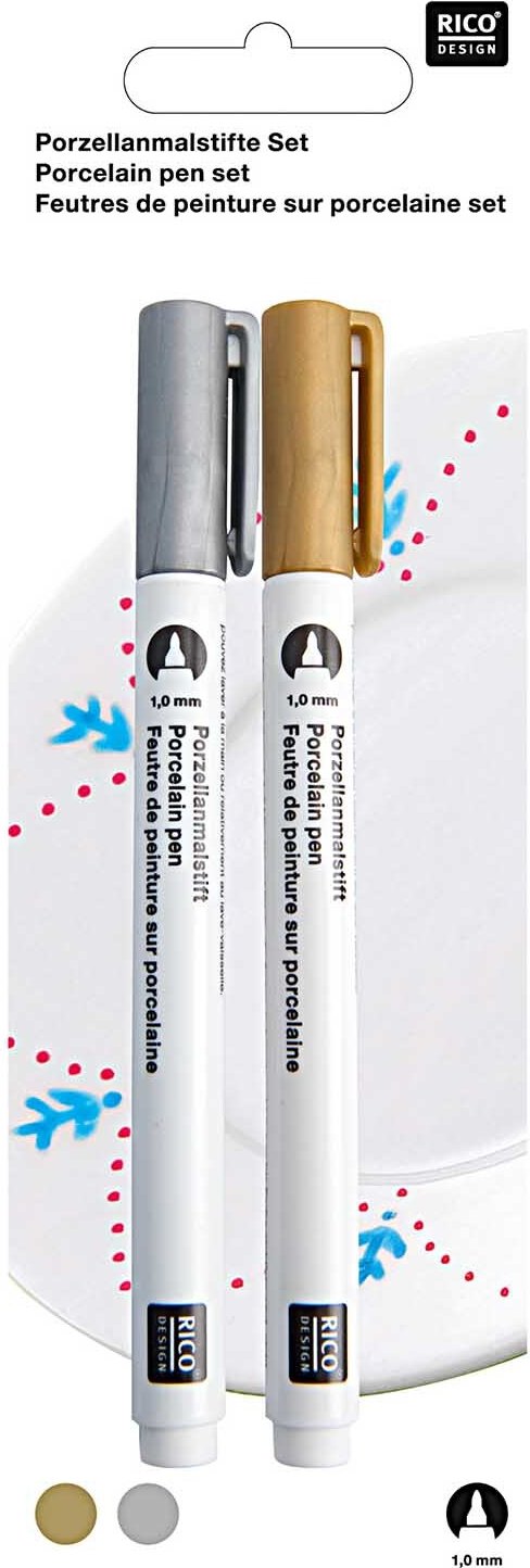 Rico Design Porzellanmalstifte gold und silber Mehrfarbig