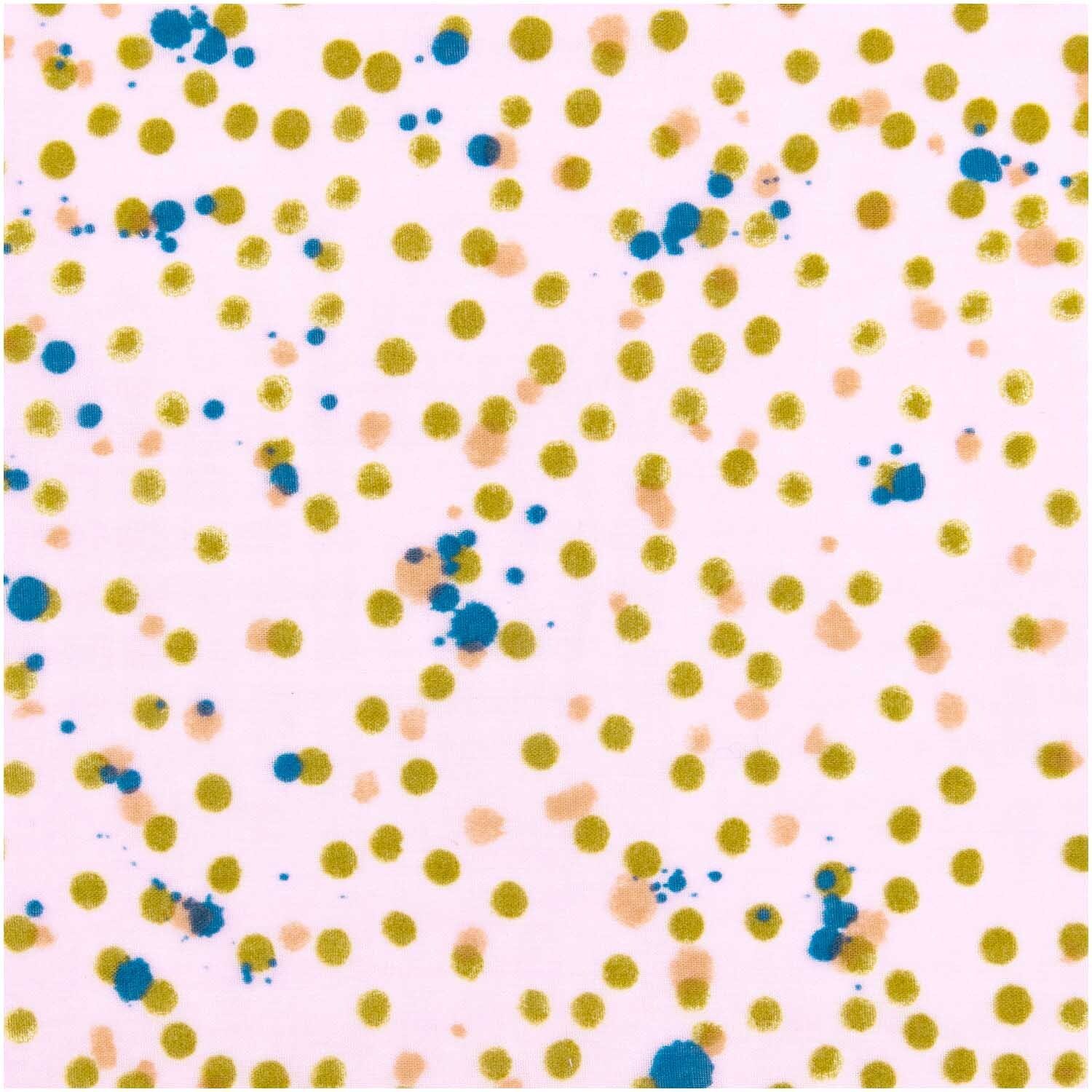 Rico Design Musselin-Druckstoff Crafted Nature Punkte Rosa-Oliv 140cm